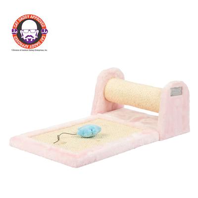 Armarkat Premium Pink Rolling Real Wood Scratcher with Toy for Cats, Medium