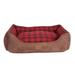 Plaid Kuddler Dog Bed, 35" L X 26" W X 26" H, Red Ombre, Large