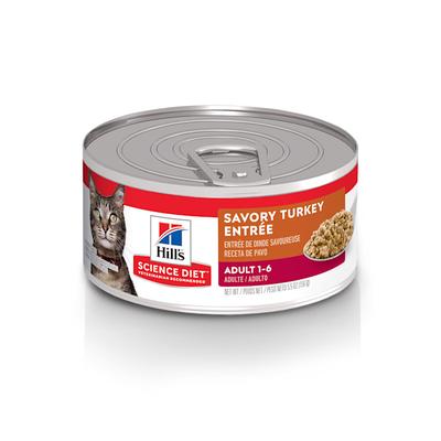 Hill's Science Diet Adult Savory Turkey Entree Canned Cat Food, 5.5 oz., Case of 24