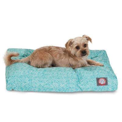 Majestic Pet Teal Navajo Shredded Memory Foam Rectangle Dog Bed, 36" L x 29" W