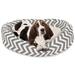 Grey Chevron Sherpa Bagel Dog Bed, 32" L x 23" W, Medium, Gray