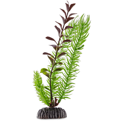 Imagitarium Red and Green Plastic Ludwigia Aquarium Plant, Small
