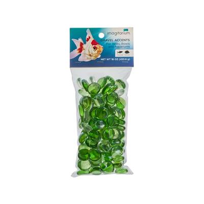 Imagitarium Aquarium Glass Gravel Accent Mix, Green, 16 oz.