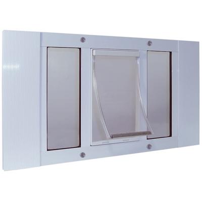 Perfect Pet 27-32" Sash Window Pet Door in White, 16.625IN x 1.625IN x 27IN