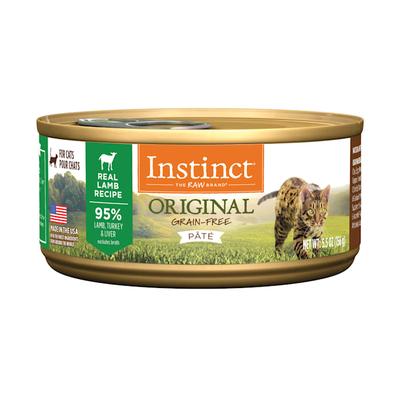 Instinct Original Grain Free Real Lamb Recipe Natural Wet Canned Cat Food, 5.5 oz., Case of 12