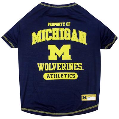 NCAA BIG 10 T-Shirt for Dogs, Medium, Michigan, Multi-Color