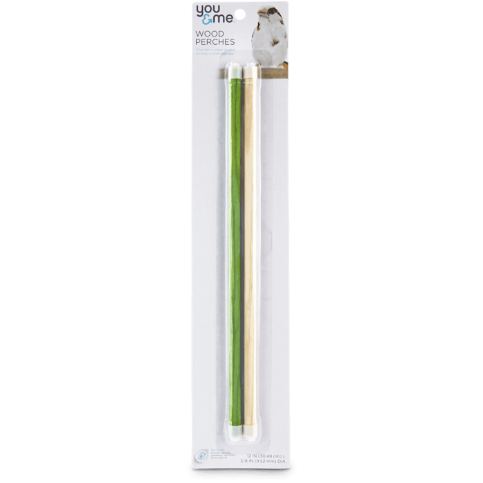 You & Me Colorful 1/2-inch Wood Bird Perch 2 Pack, Large