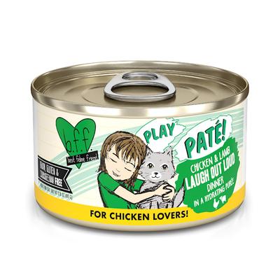 B.F.F. P.L.A.Y. Laugh Out Loud Chicken & Lamb Dinner in a Hydrating Puree Wet Cat Food, 2.8 oz., Case of 12