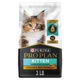 with Probotics High Protein Shredded Blend Chicken & Rice Formula Dry Kitten Food, 3 lbs.