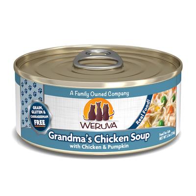 Weruva Classics Grandma's Chicken Soup with Chicken & Pumpkin in Pumpkin Soup Wet Cat Food, 5.5 oz., Case of 24