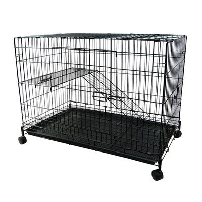 YML 2 Level Black Small Animal Cage, 36" L X 23" W X 29" H
