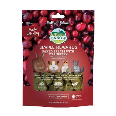 Oxbow Simple Rewards Cranberry Baked Small Animal Treats, 3 oz.