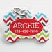 Personalized Pet Tag Chevron Red, 1 IN