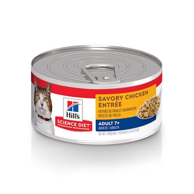 Hill's Science Diet Adult 7+ Savory Chicken Entree Canned Cat Food, 5.5 oz., Case of 24