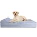 Orthopedic Memory Foam Dog Bed With Pillow, 50" L X 34" W X 7" H, Grey, X-Large, Gray / Blue