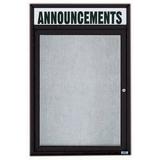 AARCO Illuminated Outdoor Enclosed Wall Mounted Bulletin Board Vinyl/Metal in White/Black | 36 H x 24 W x 4 D in | Wayfair ODCC3624RHIBK