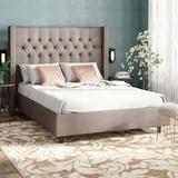 Wayfair Custom Upholstery™ Rita Tufted Low Profile Standard Bed Upholstered/Metal in Black | 56 H x 80 W x 89 D in CSTM1859 40850399