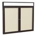 Ghent 2 Door Enclosed Vinyl w/ Satin Headliner Frame Bulletin Board Vinyl/Metal in White | 36 H x 2.25 D in | Wayfair PBVX5-181