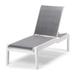 Telescope Casual Leeward MGP Sling Lay-flat Stacking Armless Long Frame Chaise w/ Wheels Plastic in White | 43.75 H x 28.5 W x 72 D in | Outdoor Furniture | Wayfair