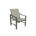 Tropitone Kenzo Patio Dining Armchair Sling in Green | 35.5 H x 25.5 W x 29.75 D in | Wayfair 381537_WLD_Sparkling Water