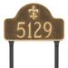 Montague Metal Products Inc. Fleur de Lis 1-Line Lawn Address Sign Metal | 13 H x 20 W x 0.25 D in | Wayfair PCS-0061L1-L-SS