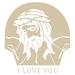 The Decal Guru Jesus Loves You Wall Decal Vinyl in Brown | 48 H x 44 W in | Wayfair 1722-WALL-01-23