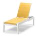 Telescope Casual Leeward MGP Sling Lay-flat Stacking Armless Long Frame Chaise w/ Wheels in White/Yellow | 43.75 H x 28.5 W x 72 D in | Outdoor Furniture | Wayfair