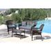 August Grove® Cecilton 4 Piece Rattan Sofa Seating Group w/ Cushions Synthetic Wicker/All - Weather Wicker/Wicker/Rattan in Blue | Outdoor Furniture | Wayfair