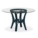 Braxton Culler Trellis Dining Table Glass/Wicker/Rattan in Blue | 29 H x 42 W x 42 D in | Wayfair 979-075/GL0999-061/Blueberry