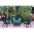 August Grove® Bellas 4 Piece Sofa Set w/ Cushions in Blue/Black | Outdoor Furniture | Wayfair AGGR5334 47322760