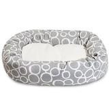Majestic Pet Products Fusion & Sherpa Bagel Doughnut Polyester/Cotton in Gray | 7 H x 19 W x 24 D in | Wayfair 78899554065