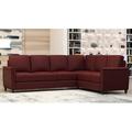 Blue/Brown Sectional - Hokku Designs Rambrij 108" Wide Genuine Leather Corner Sectional Genuine Leather | 35 H x 108 W x 36 D in | Wayfair