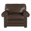 Club Chair - Canora Grey Sopheak 42" Wide Top Grain Leather Club Chair Leather/Genuine Leather in Red/Brown | 36 H x 42 W x 39 D in | Wayfair