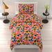 Marimekko Rosarium Reversible Comforter Set Polyester/Polyfill/Cotton Percale in Green/Orange/Pink | Queen Comforter + 2 Shams | Wayfair