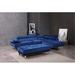 Blue Sectional - Glory Furniture 110" Wide Velvet Right Hand Facing Corner Sectional Velvet | 30 H x 110 W x 71 D in | Wayfair G374-SC