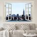 Ebern Designs New York City Skyline Manhattan Wall Decal Vinyl in Blue/Brown/Gray | 28 H x 42 W in | Wayfair 2D71579477F84DAB8140D6E6952A453E