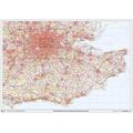 South East England Postcode Sector Wall Map (S4) - 47" x 33.25" Laminated