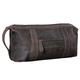 STILORD Bruno Men's Wash Bag Vintage Leather Travel Toilet Bag Toilet Kit with Wrist Strap 2 Compartments Overnight Wash Gym Bag