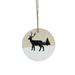 The Holiday Aisle® 3.9" Winter Deer w/ Pine Trees on Wood Disc Christmas Ornament Wood in Black/Brown/White | 4 H x 4 W x 0.05 D in | Wayfair