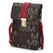 MKF Collection by Mia K. Women's Crossbodies Brown - Brown & Red Signature 'M' Lulu XL Cell Phone Crossbody Bag