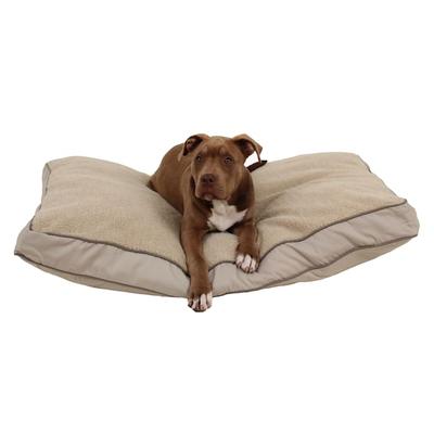 Carolina Pet Company Rectangular Napper with Berber Top in Canvas with Cording, 42" L X 30" W X 4" H, Khaki/Sage