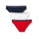 Tommy Hilfiger Women's 3P Bikini Brief, Red (Tango Red/White/Navy Blazer 012), (Size: X-Small) (Pack of 3)