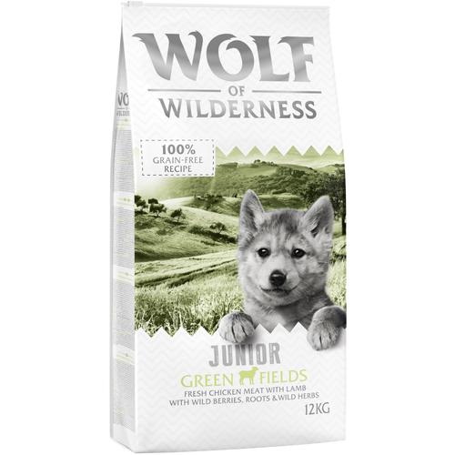 12 kg Junior Green Fields Lamm Wolf of Wilderness Hundefutter trocken