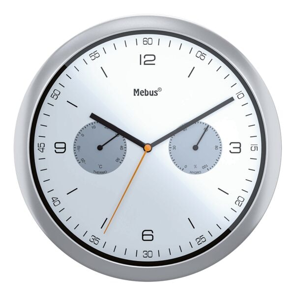 Mebus Quarz-Wanduhr mit Hygro- und Thermometer16102 Ø 26,5 cm Image