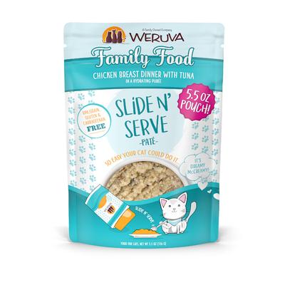 Weruva Pate Family Food Chicken Breast Dinner with Tuna in a Hydrating Puree Wet Cat Food, 5.5 oz., Case of 12