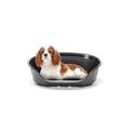 Ferplast - Hundebett & Katzenbett - Kunststoff-Hundebett Medium - 100% recycelter Kunststoff - Hundebett waschbar - Hundekorb - atmungsaktiv & rutschfest - Siesta Deluxe, 62 x 41 x h 23,5 cm, SCHWARZ