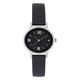 Fastrack Women's 6107SL02 Casual Black Dial Black Leather Strap Watch
