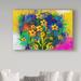 Ebern Designs 'Color Explosion 9' Oil Painting Print on Wrapped Canvas Metal in Yellow | 22 H x 32 W x 2 D in | Wayfair