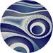 Blue/Gray 78 x 0.5 in Area Rug - Ivy Bronx Mccampbell Abstract Navy Blue/Gray Area Rug Polypropylene | 78 W x 0.5 D in | Wayfair