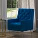 Wingback Chair - Etta Avenue™ Addilyn 29.5" Wide Tufted Wingback Chair Velvet/Fabric in Blue | 38.25 H x 29 W x 34 D in | Wayfair